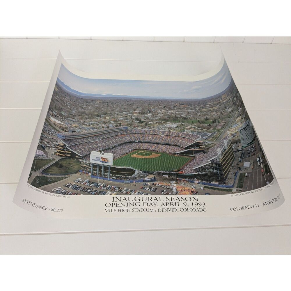 CO Rockies Inaugural Season Opening Day Game at Mile High Poster- Apr 9, 1993